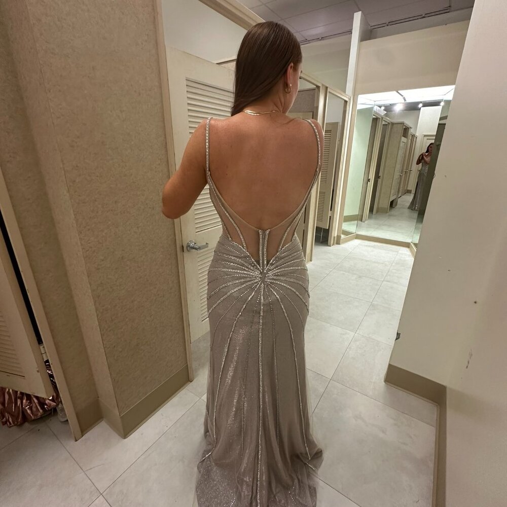 Silver sequined gown